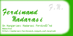 ferdinand madarasi business card